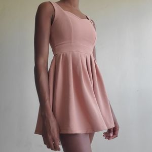 Bear Dance Mini Dress, Pink, Sweatheart Neckline